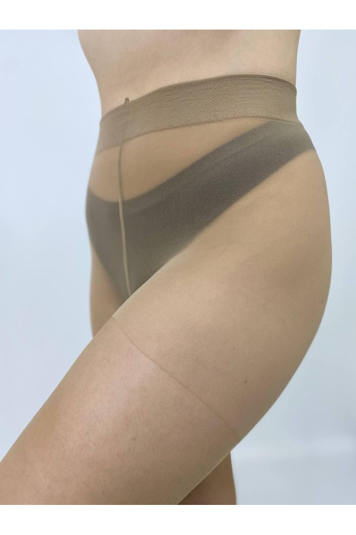Колготки жіночі капронові великих розмірів EDERA PLUS 40 з шортиками 6XXX, Бежевий