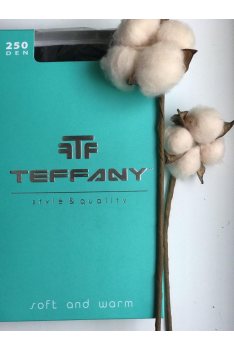 Бавовняні теплі колготи жіночі Tiffany 250 Ден Колготки зимові Чорного кольору Жіноча нижня білизна 3