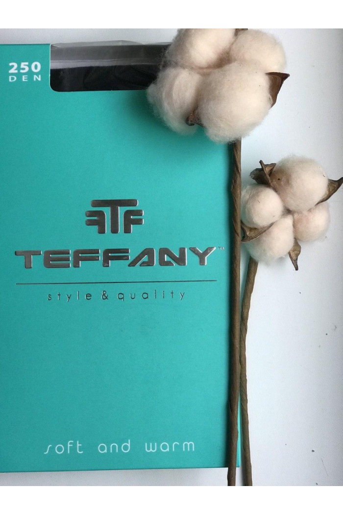 Бавовняні теплі колготи жіночі Tiffany 250 Ден Колготки зимові Чорного кольору Жіноча нижня білизна 4