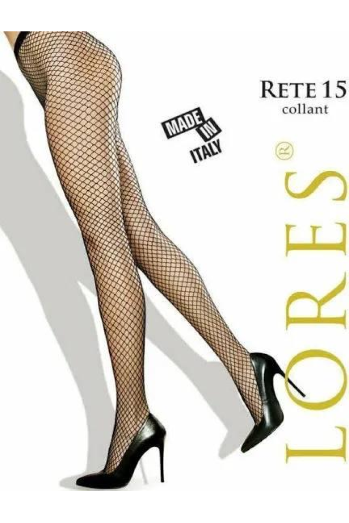 Женские колготки в среднюю сеточку стильные Lores Rete 15 1/2, Черный