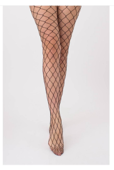Женские колготки в крупную сетку стильные универсальный размер черного цвета
