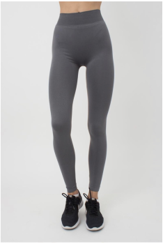 Безшовні Класичні жіночі лосини Giulia Leggings(2) легінси з мікрофібри з широким поясом р. S/M - L/XL L/XL, Сірий