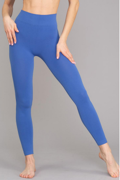 Класичні жіночі лосини безшовні Giulia легінси з мікрофібри із широким поясом р. S/M — L/XL L/XL, Синій