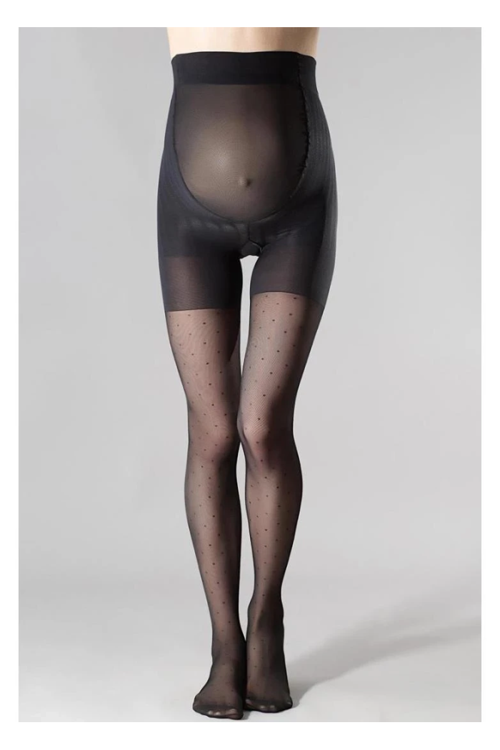 Колготки для беременных Mama Amalia 40 Ден Колготы в горошек Нижнее белье для женщин 40 DEN Черного цвета
