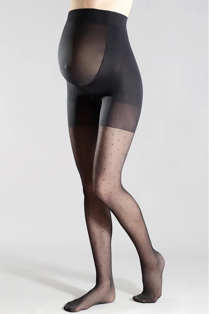 Колготки для беременных Mama Amalia 40 Ден Колготы в горошек Нижнее белье для женщин 40 DEN Черного цвета 4