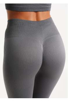 Стильні спортивні лосини в рубчик пуш-ап Giulia лосини жіночі для фітнесу та занять спортом S/M, Сірий
