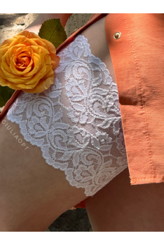 Бандалетки жіночі мереживні на силіконі (смужки від натирання) р. S-XXXL ANNES LACE XXL, Білий