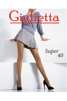 Женские капроновые колготки без шортиков шелковые прозрачные  SUPER 40 ден