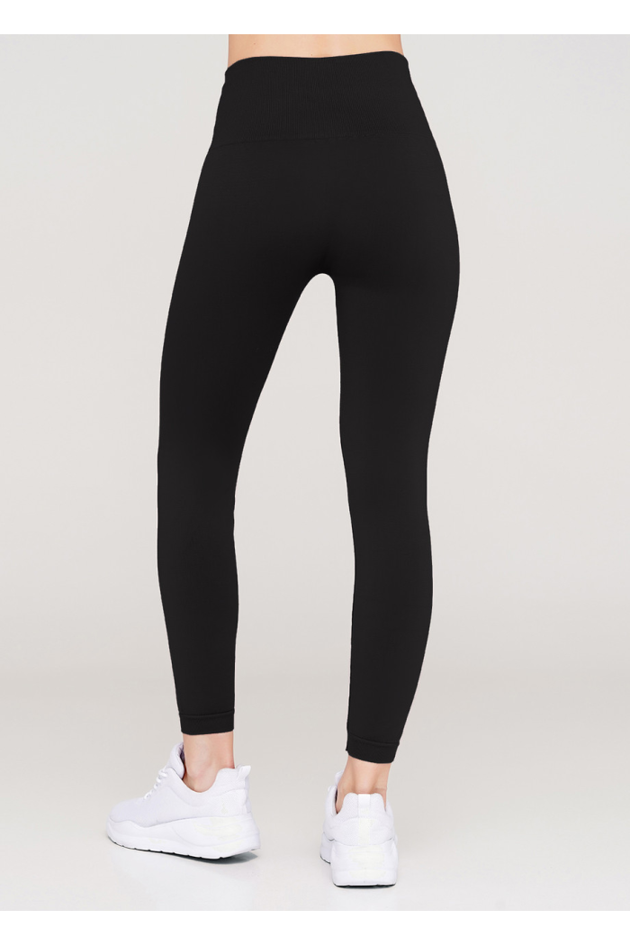 Щільні спортивні лосини з мікрофібри з широким поясом Giulia лосини жіночі для фітнесу та занять спортом L/XL, Чорний