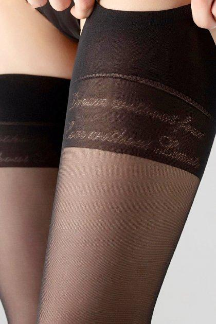 Панчохи жіночі під пояс стильні 20 ден Giulia Secret 20 (13) чорного кольору під пояс 3/4, Чорний