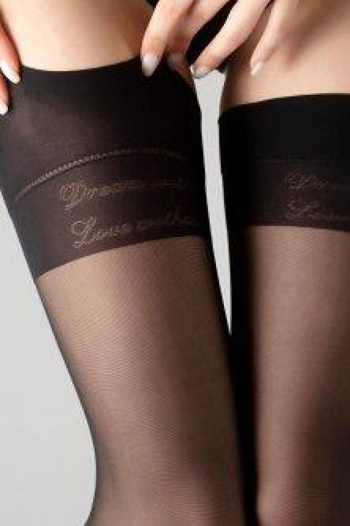 Панчохи жіночі під пояс стильні 20 ден Giulia Secret 20 (13) чорного кольору під пояс 3/4, Чорний