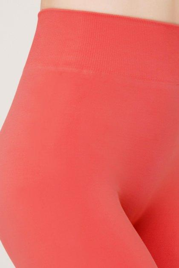 Бесшовные Классические женские лосины Giulia Leggings(2) леггинсы из микрофибры с широким поясом р. S/M - L/XL L/XL, Коралловый