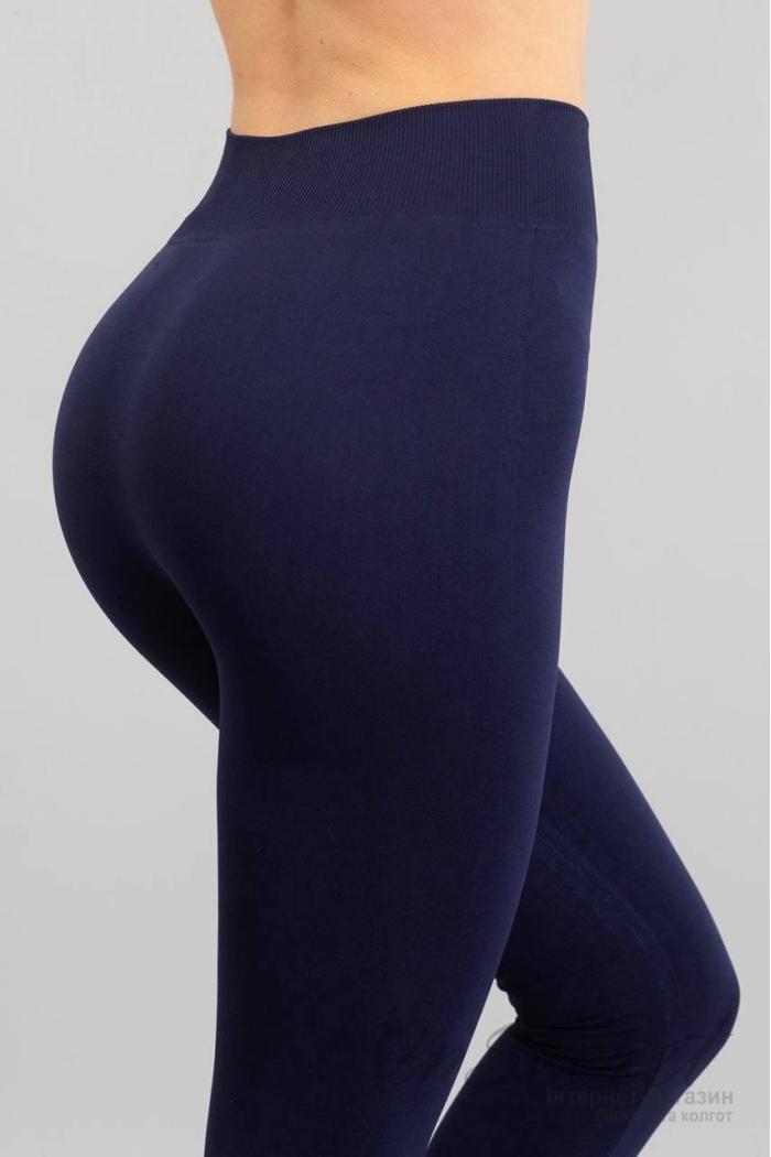 Класичні жіночі лосини безшовні Giulia легінси з мікрофібри із широким поясом р. S/M — L/XL L/XL, Темно-синій