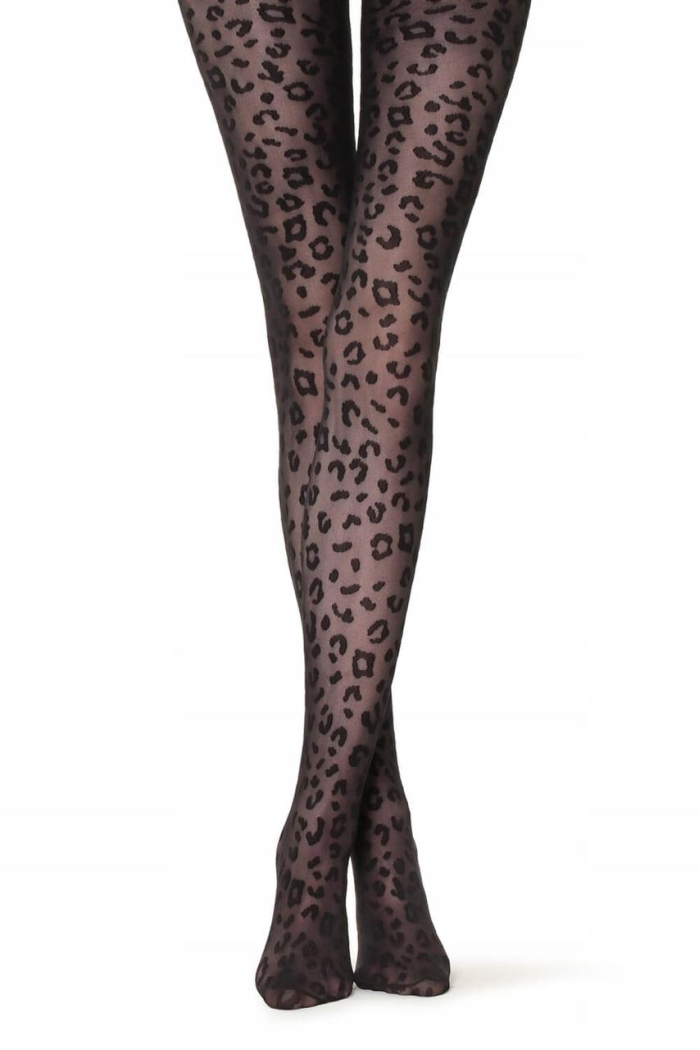 Капроновые колготки женские с леопардовым принтом Lores 40 Ден Нижнее женское белье с узором