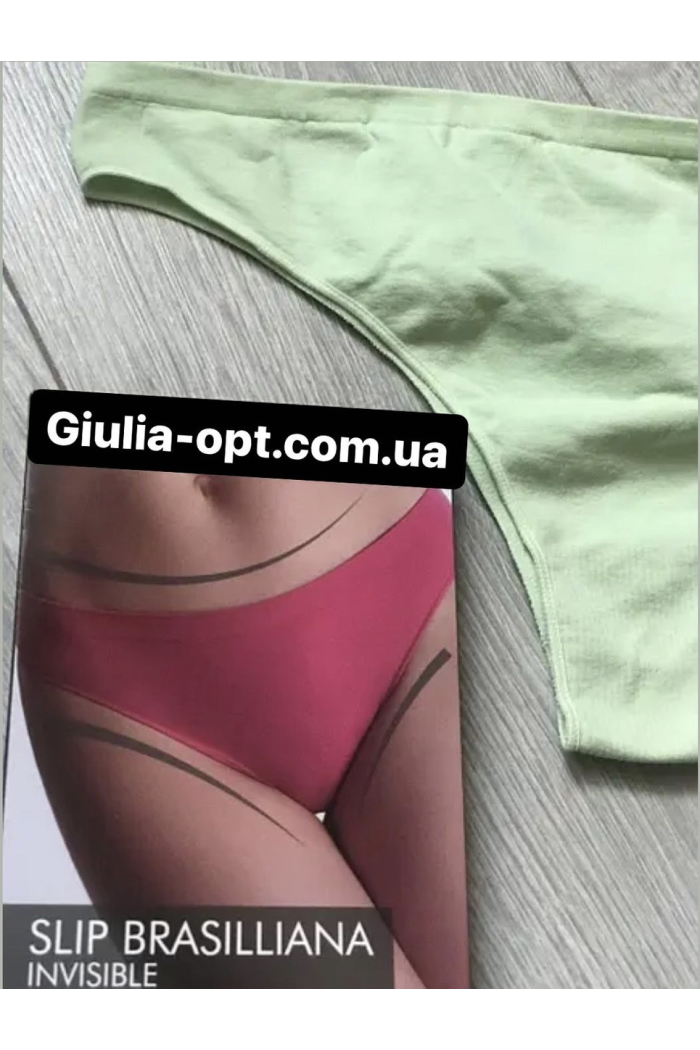Бесшовные трусики бразилиана женские Giulia Эластичные трусы-бразилиана слип Женское нижнее бель р. S/M - L/XL L/XL, Салатовый