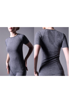 Спортивна футболка з ефектом меланж Giulia T-Shirt MANICA CORTA SPORT MELANGE Облягаюча майка для спорту M