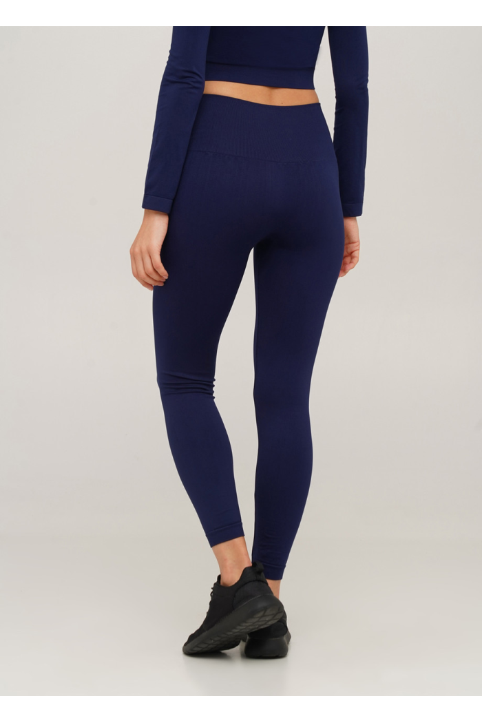 Безшовні жіночі класичні лосини Giulia Leggings (2) легінси з мікрофібри із широким поясом р. S/M — L/XL S/M, Темно-синій (rhodonite)