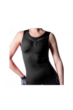 Еластична Спортивна жіноча майка CANOTTA SPORT AIR футболка для спорту та фітнесу з широкими бретелями L/XL, Чорний