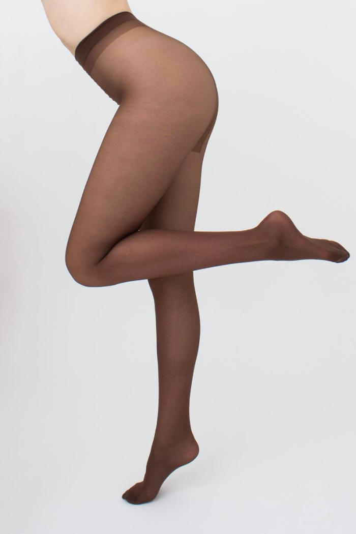 Женские колготки капроновые без шортиков тонкие с плоскими швами 40 DEN 5, Коричневый