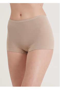 Бесшовные женские трусики шорты Giulia Эластичные трусики-шорты с заниженной талией без швов S/M, Бежевый