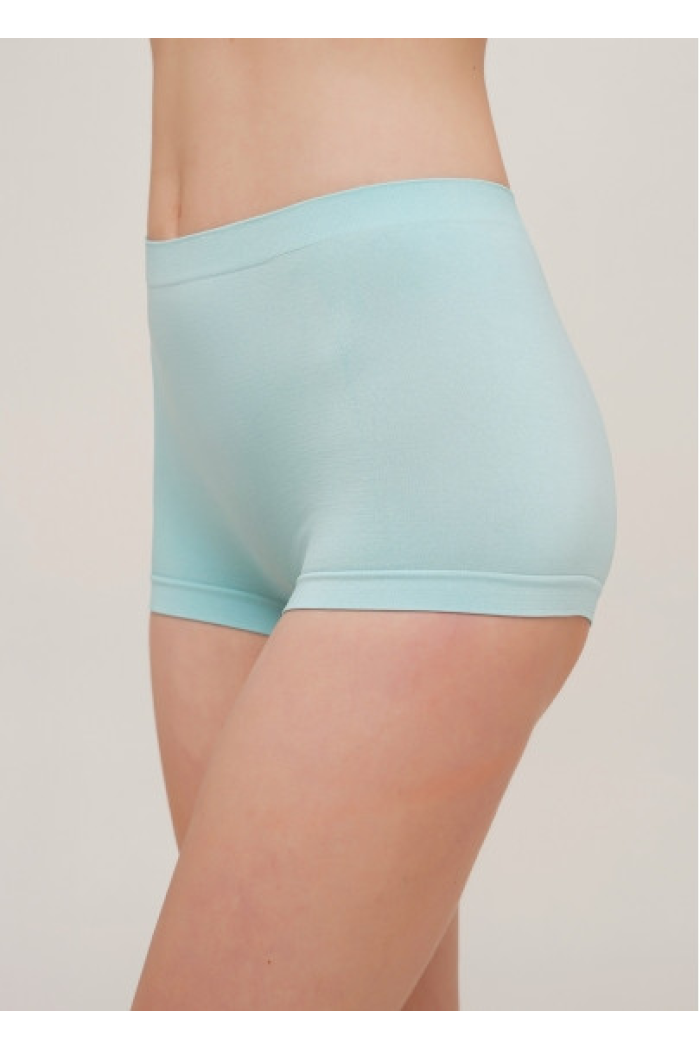Бесшовные женские трусики шорты Giulia Эластичные трусики-шорты с заниженной талией без швов L/XL, Светло-голубой