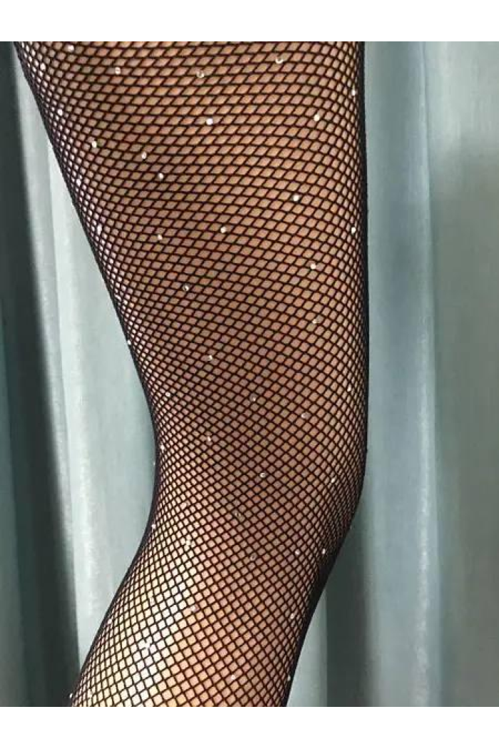 Колготки женские со стразами черные Колготы Блестящие Белье женское эротическое сексуальное