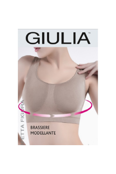 Бесшовный моделирующий женский топ на широких бретелях GIULIA Brassiere Modellante поддерживающий топик S/M, Черный