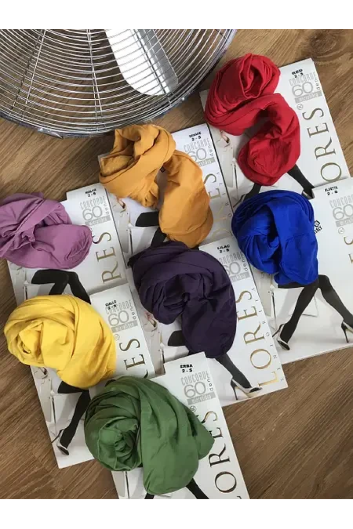 Цветные колготки Lores Concorde 60 Den Плотные из микроволокна без штанишек Колготы женские