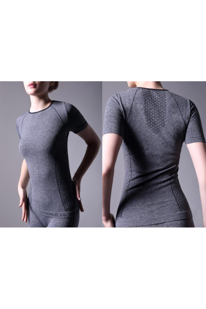 Спортивная футболка с эффектом меланж Giulia T-Shirt MANICA CORTA SPORT MELANGE Облегающая майка для спорта