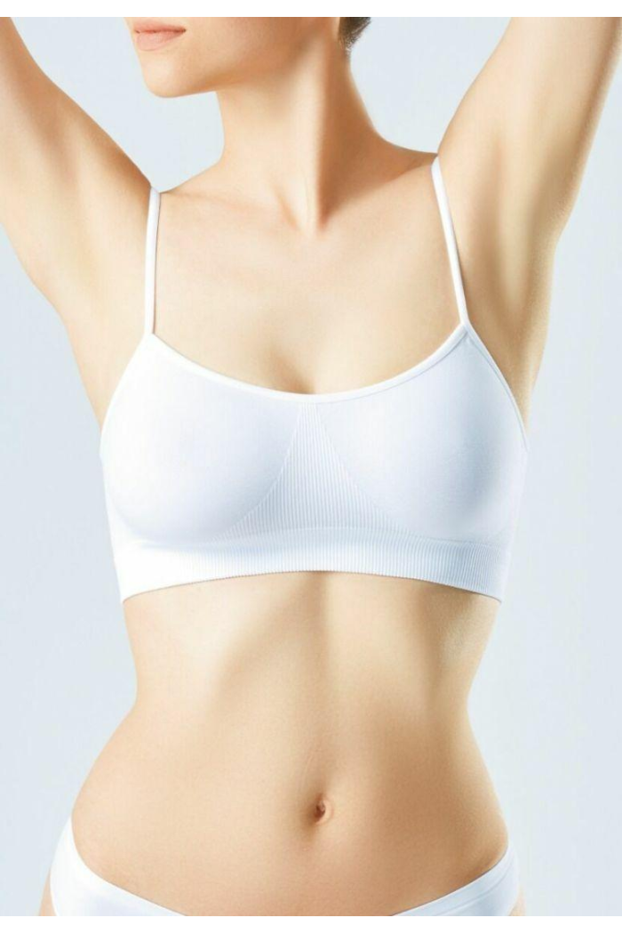 Бесшовный мягкий женский топ на тонких бретелях GIULIA легкий поддерживающий топик Нижнее белье