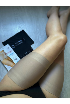 Бандалетки на стегна гладенькі ANNES SATIN THIGH BAND WITH SILICONE Смужки від натирання Хідлейси р. S-XXXL XXXL, Бежевий