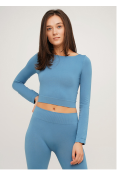 Дихаючий Жіночий спортивний топ Giulia Crop Top топік для спорту та фітнесу з довгим рукавом Бордовий