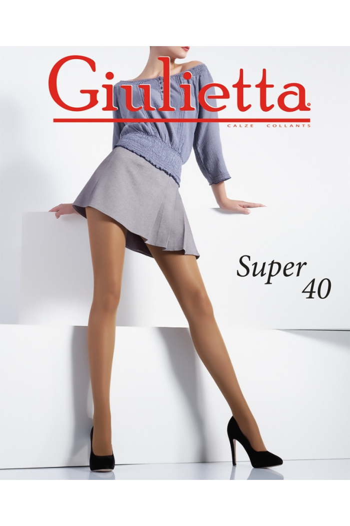 Женские капроновые колготки без шортиков шелковые прозрачные  SUPER 40 ден 2, Капучино